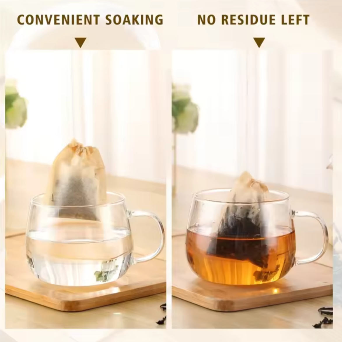 100pc Drawstring Paper Tea Bag Filters